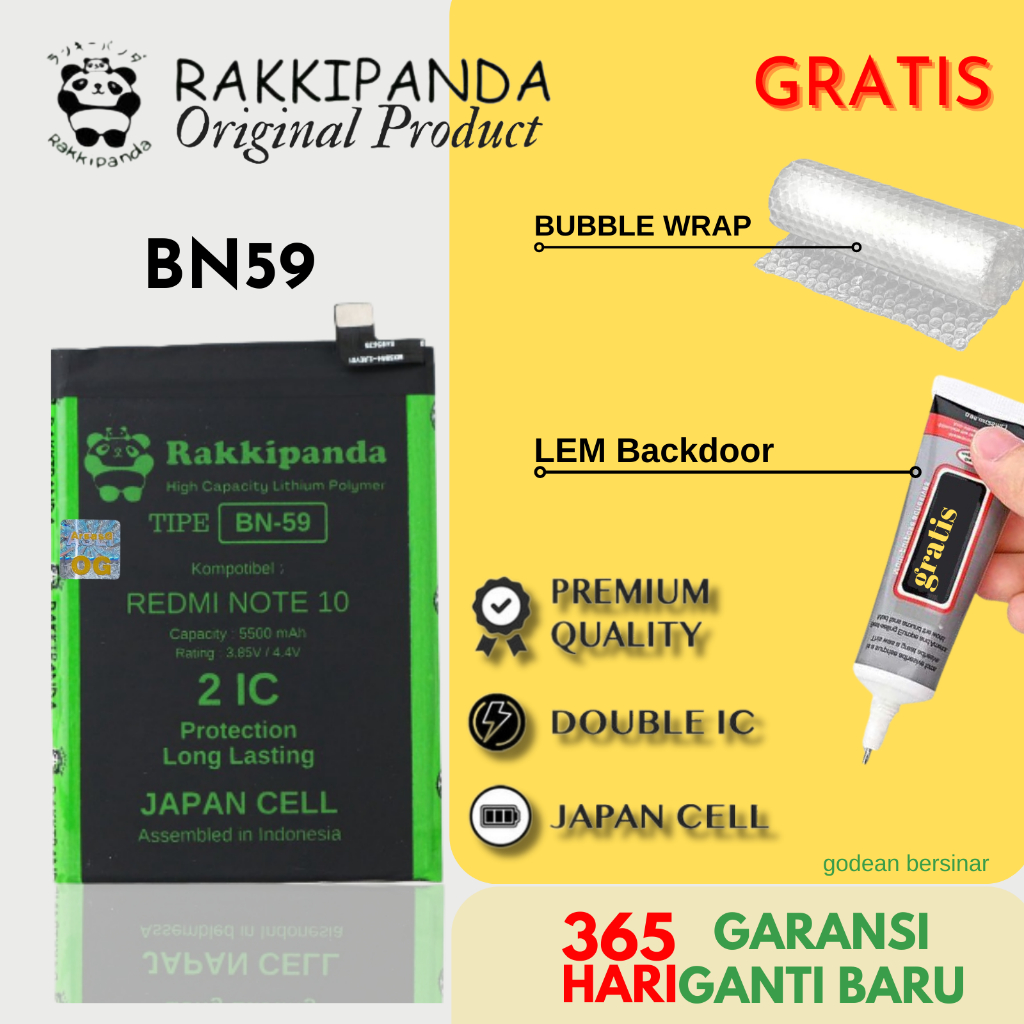 batre redmi note 10 / 10s original rakkipanda bn59