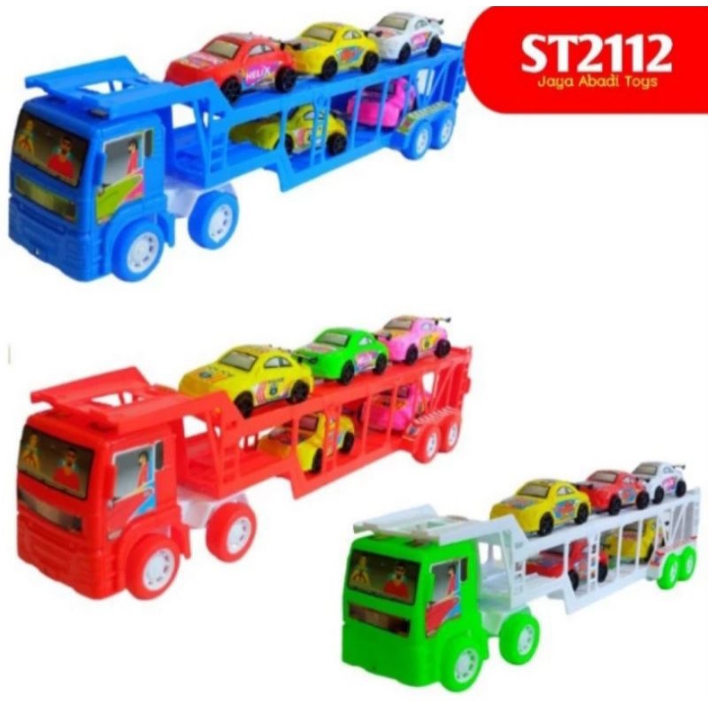 Mainan Anak Laki-laki Truk Kontainer Volvo Isi Mobil Dan Konstruksi St 2112 / St 2113 | Truk Kontain