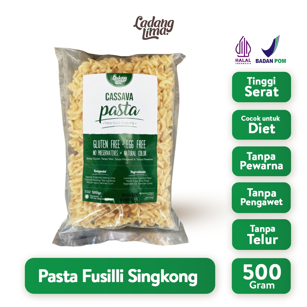 

Pasta Fusilli 500g - Pasta Instan Premium Gluten Free Ladang Lima (Tanpa Bumbu)