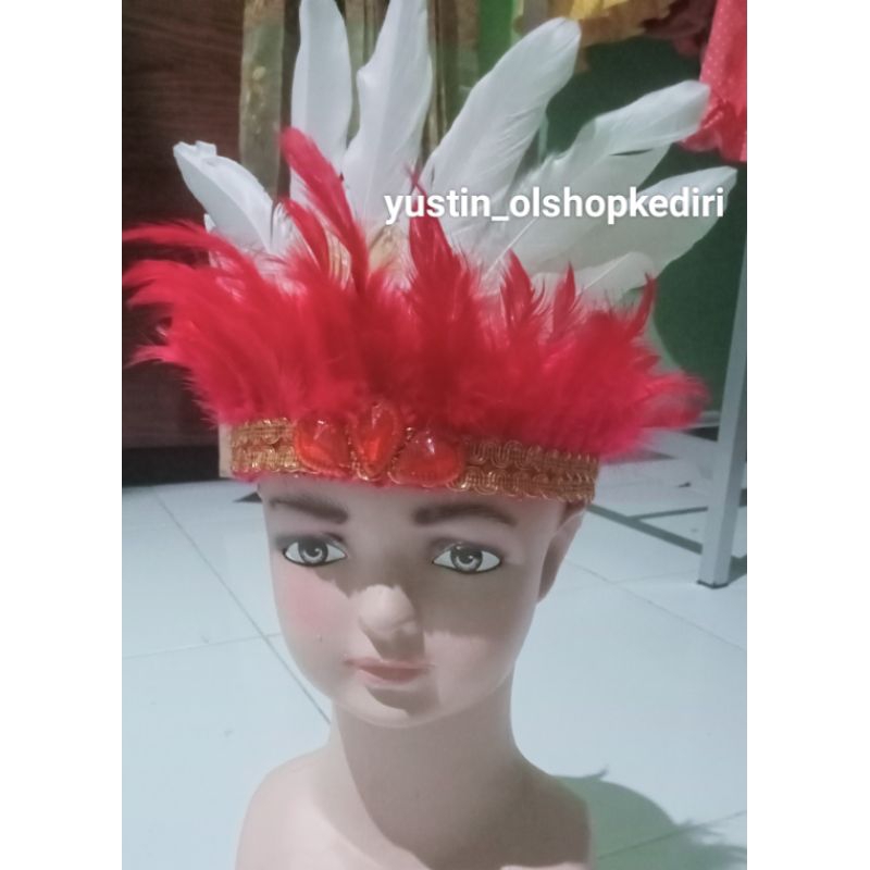 Grosir mahkota angsa anak/ hiasan kepala anak/ hiasan tari bulu/ mahkota kepala bulu ukuran anak