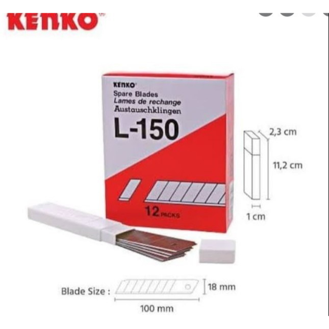 Isi Cutter besar L-150 Kenko (1 tube isi 5 mata pisau)