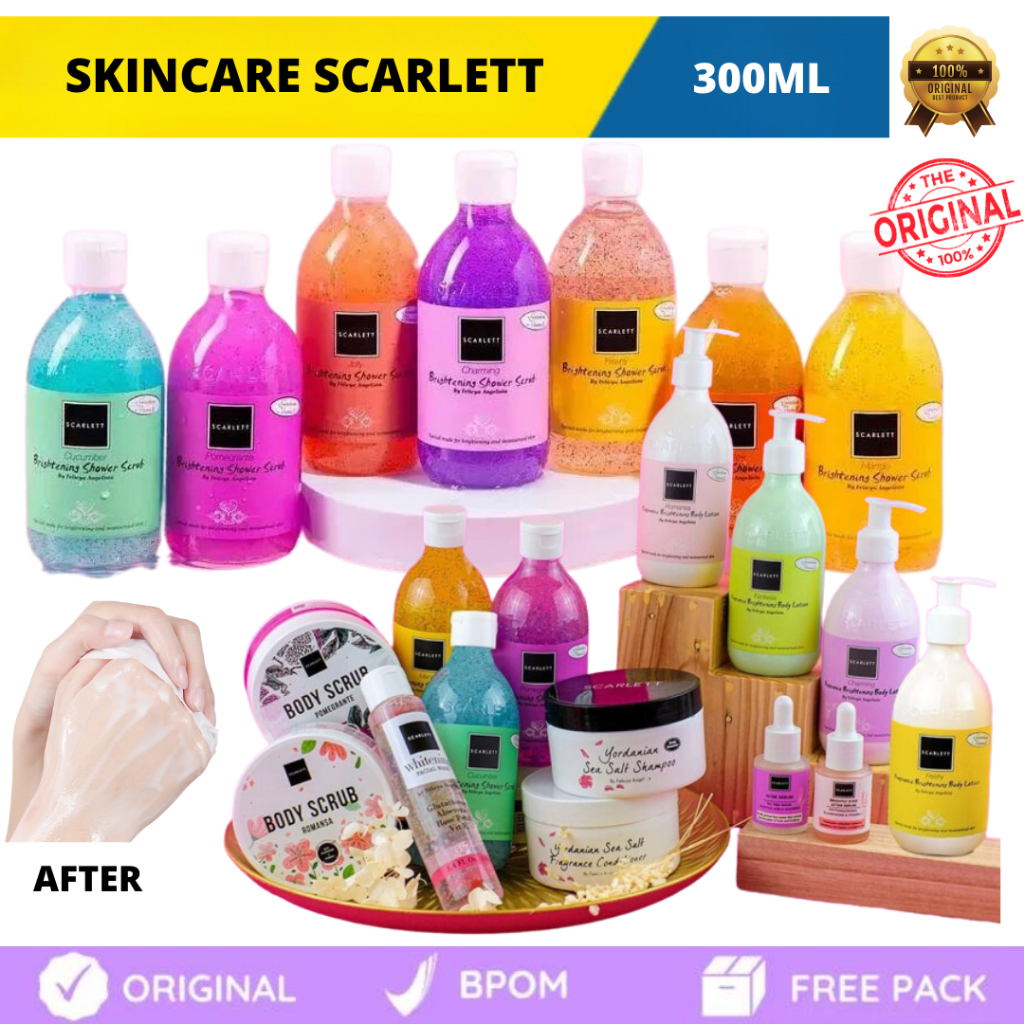 QUEENCOSMETICS - Scarlett Whitening Serum | Skincare Scarlet | Body Wash Scarlett Skincare Bpom Mura