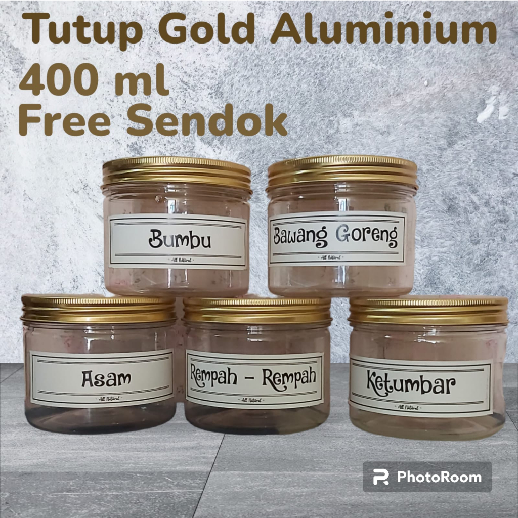 Toples Bumbu/ toples 400 ml / toples bumbu Stiker / Toples Teh Gula Kopi Free Label termurah/ toples