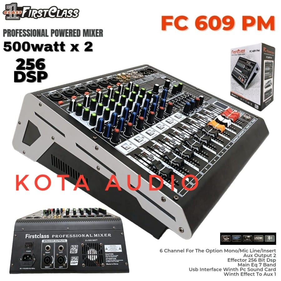 POWER MIXER FIRST CLASS FC 609 PM /FC609PM/FC-609 PM 6CH USB BLUETOOTH