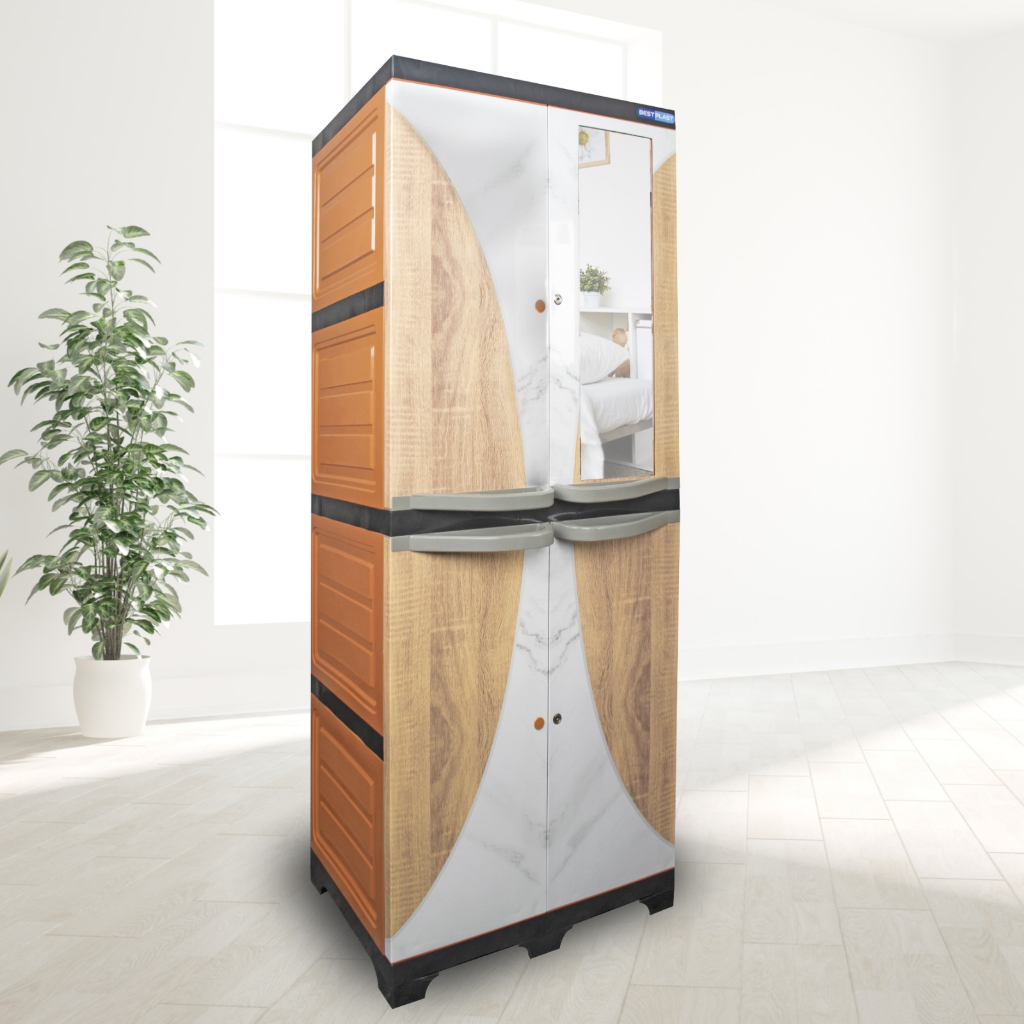 Lemari Plastik RAK BestPlast Olymplast 2 Pintu Cermin Termurah