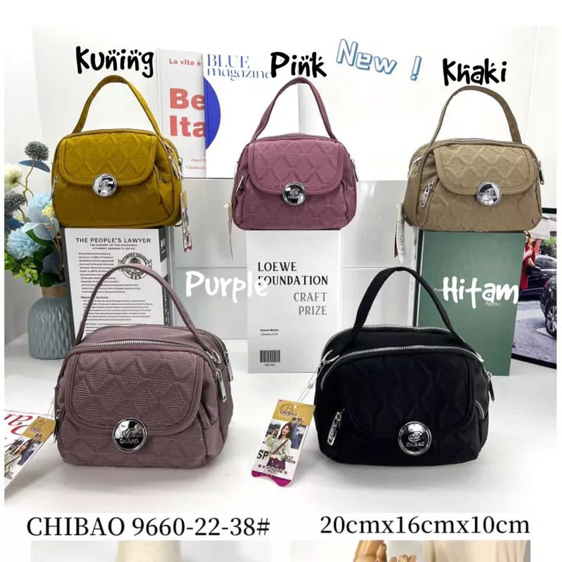 POUCH/TAS SELEMPANG WANITA ORI CHIBAO KANVAS 3in1 Slempang/Jinjing/Ransel