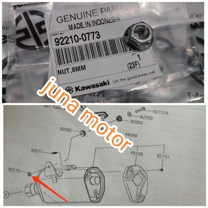 mur baut knalpot selencer Ninja 250fi 250 fi new 2018 original