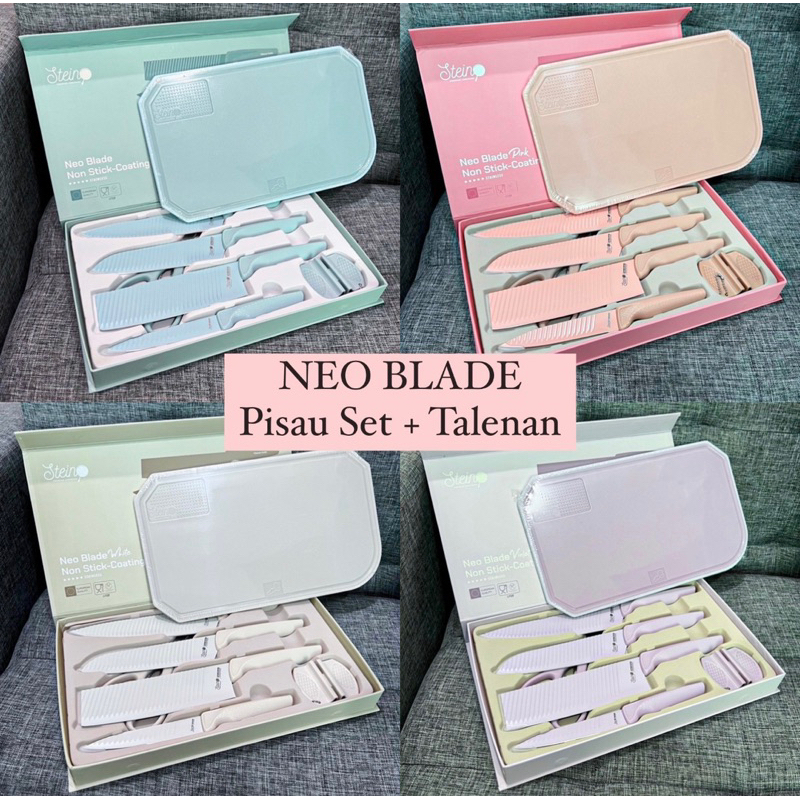 (FREE BUBBLEWRAP + TALENAN) Stein Steincookware Neo Blade Knives + Chopping Pisau + Talenan Stein