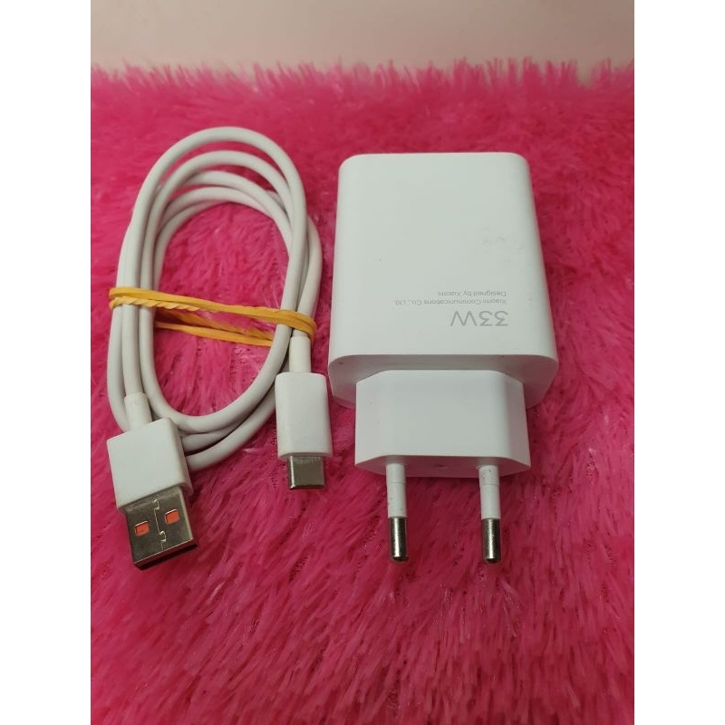 charger original bawaan hp xiomi redmi Mi turbo charger type C 33W Oren note 10 pro dll