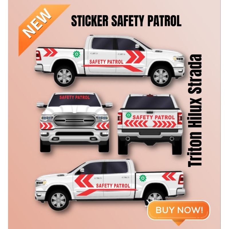 Stiker Striping Mobil Safety Patrol Strada Hilux Triton