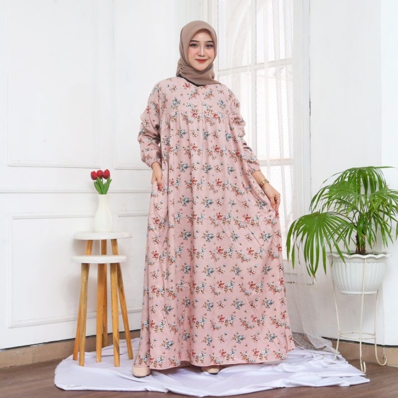 ❤️ ISOPAYU❤️ [COD] Gamis Daster Twill Jumbo Rose