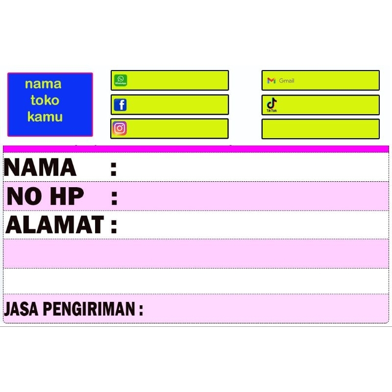 

50 pcs stiker lebel pengiriman no 5 free desain toko kamu