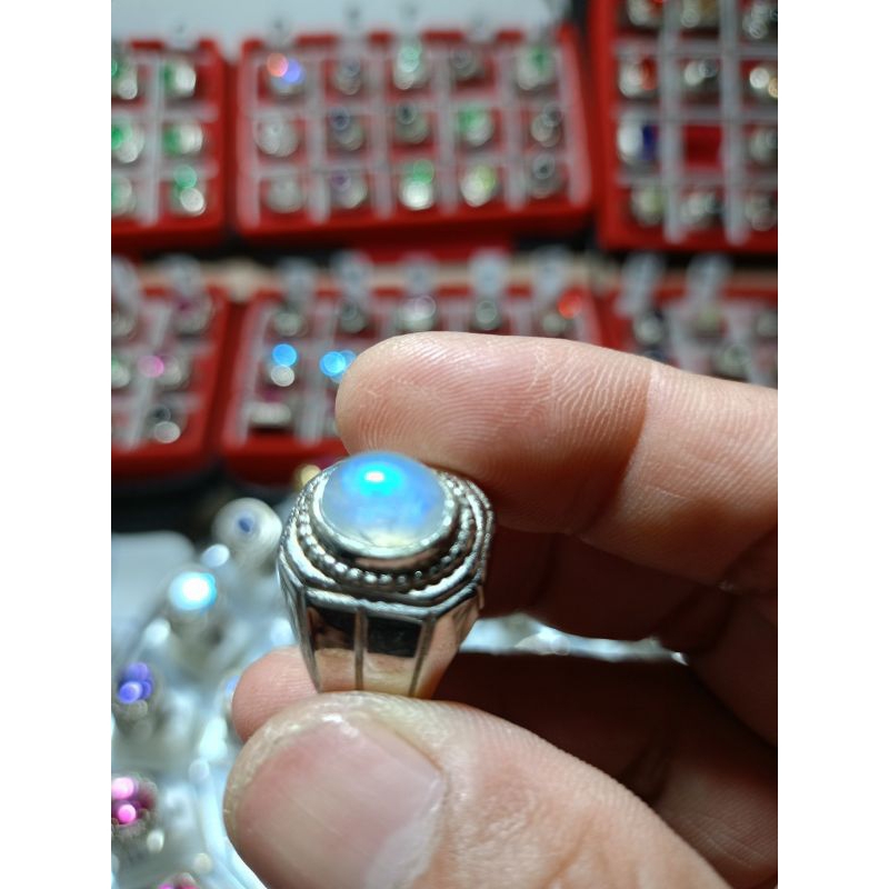 batu akik cincin Biduri bulan