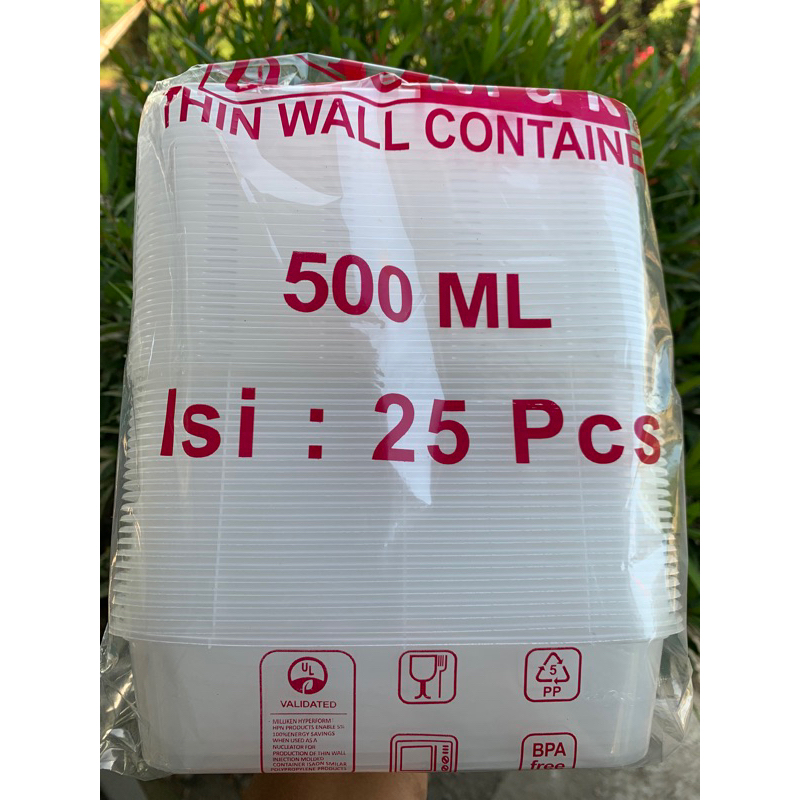 Thinwall container DM / Kokikuu / Hiba / Klir (Random) Persegi panjang / Kotak Ukuran 500,650,750,10