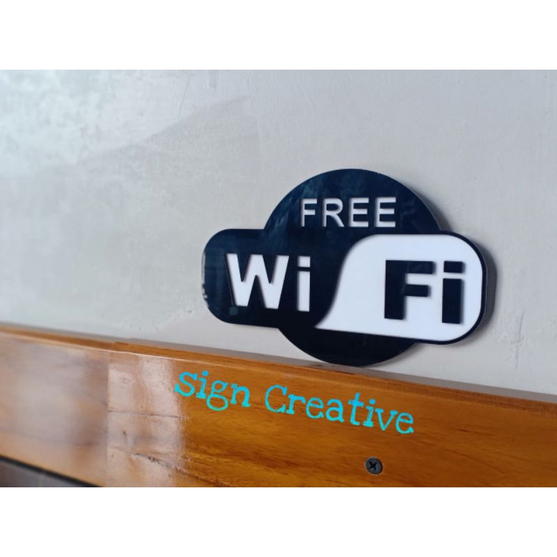 

Logo free wifi akrilik timbul