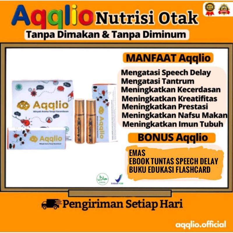 AQQLIO Nutrisi Vitamin Otak Tanpa Dimakan Tanpa Diminum Atasi Lambat Bicara - AQQLIO Minyak Aroma Te