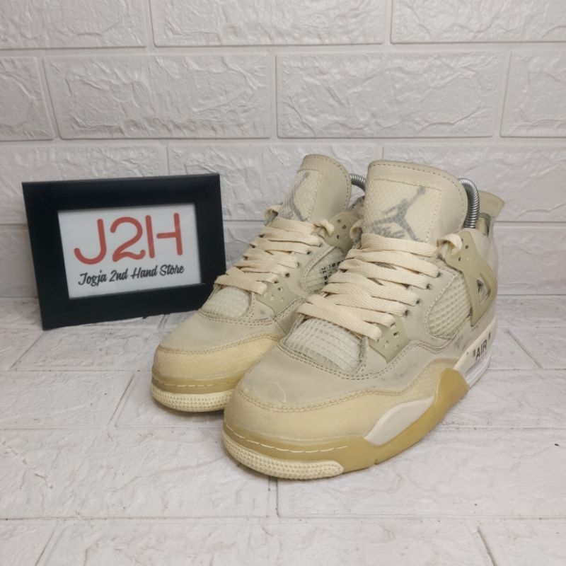 Sepatu Jordan 4 Retro Off-White Sail Size 36 In Sole 22,5cm Made in China Warna Putih Tulang
