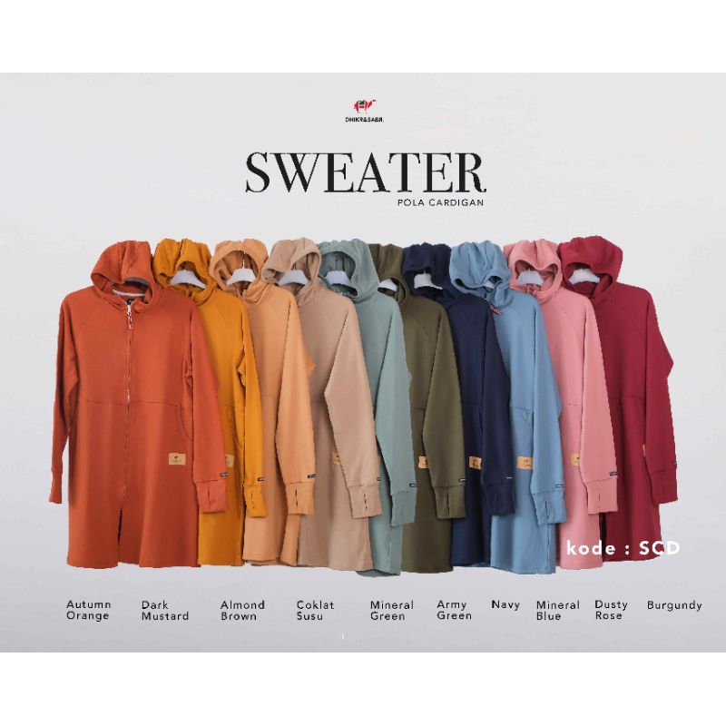Sweater Cardigan Hoodie Dhikr&Sabr series - Jaket Sweater all size