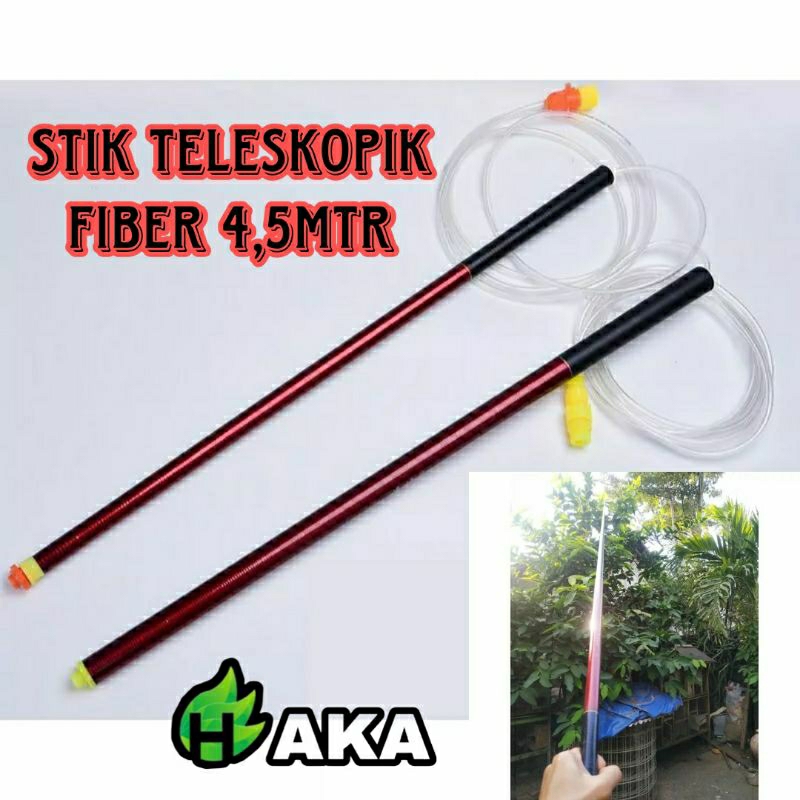 STIK SPRAYER PANJANG 4,5 METER BAHAN FIBER/ STIK MANCING FIBER/ STIK TELESKOPIK PANJANG 4,5 METER/