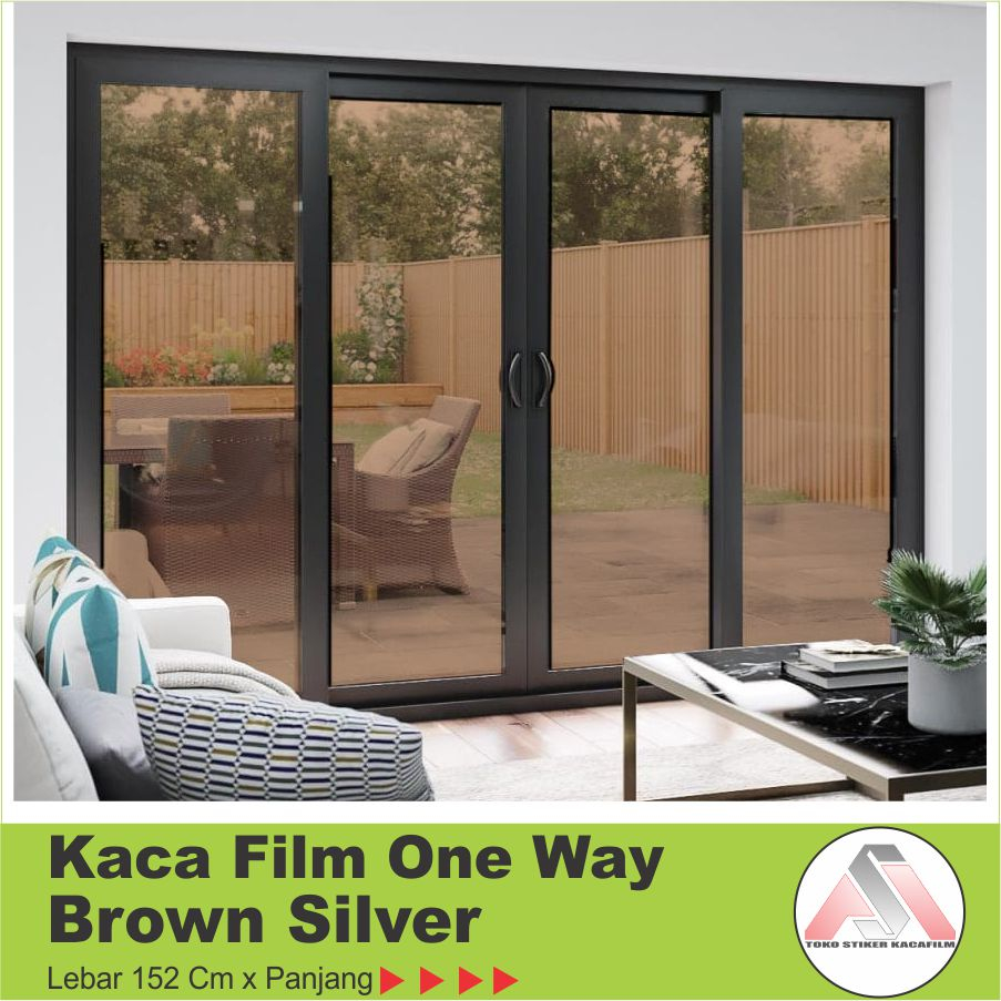 Sticker Stiker Kaca Film Jendela Rumah One Way Cermin Silver Brown