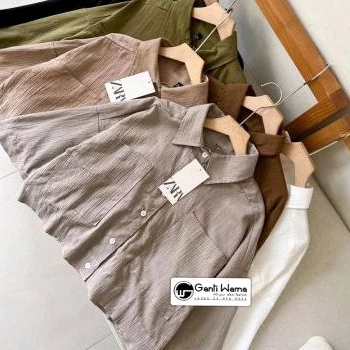 KEMEJA CROP /TOP KEMEJA LINEN