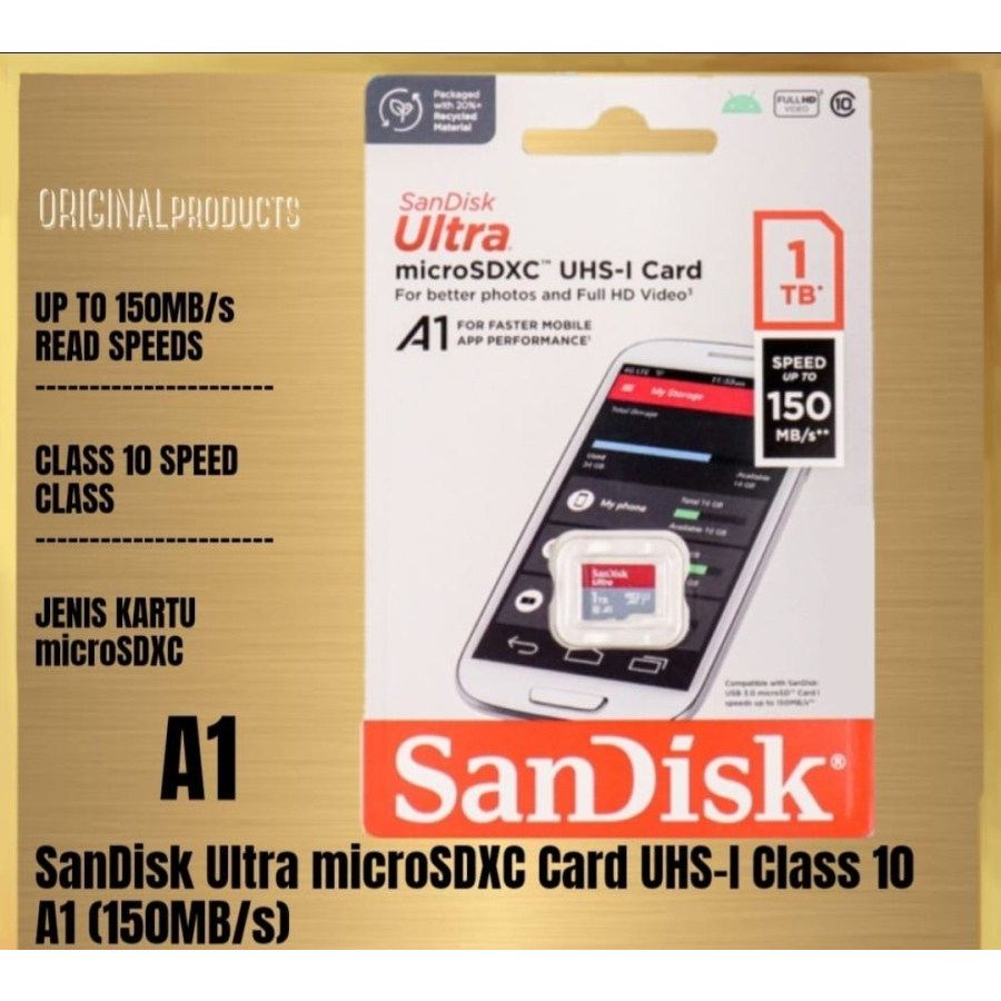 Sandisk 1TB 1 TB Ultra 150 mb/s Memory Micro SD SDXC Card A1 UHS-1 Hp