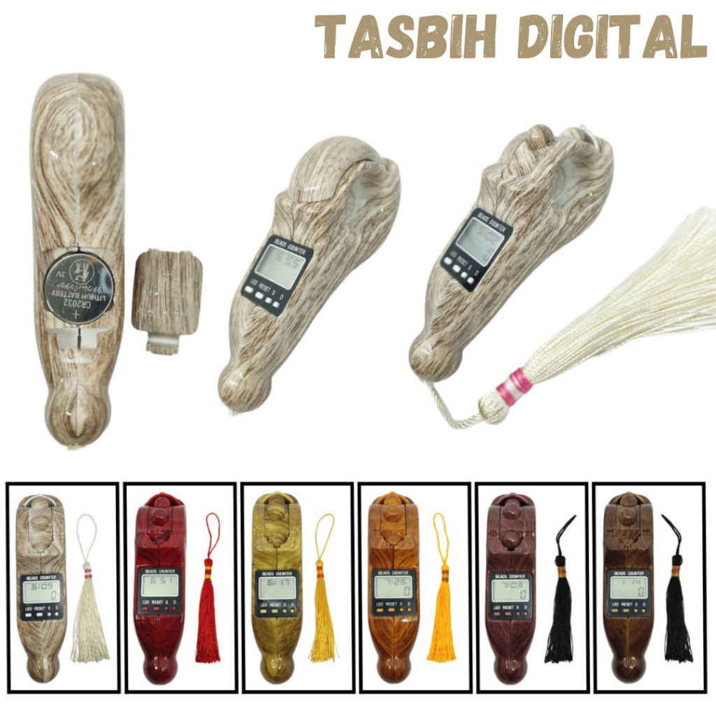 Tasbih Digital Premium Mini Tally Counter model kayu tasbih elektrik Tasbeh zikir doa sholat 1233