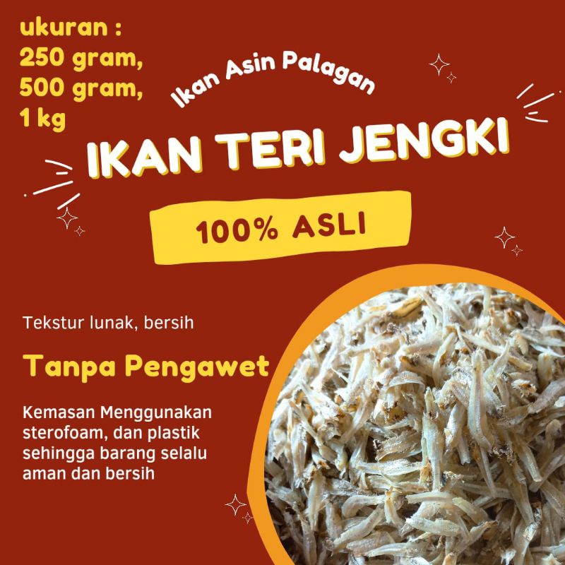 

Ikan Teri Jengki bulat Kualitas Bagus Harga Murah tersedia ukuran 250 gr, 500 gr, 1 kg