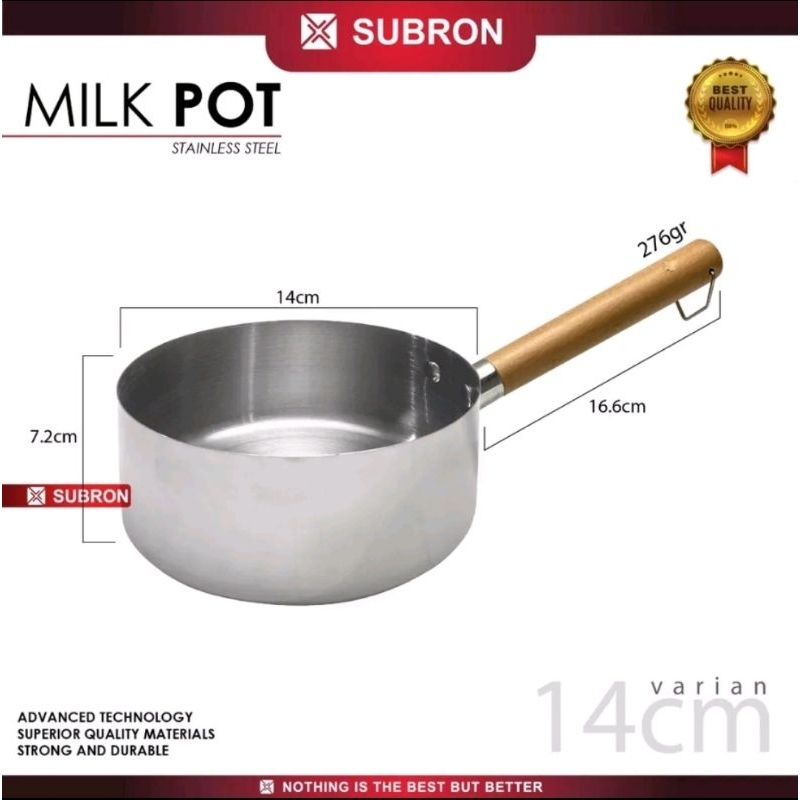SUBRON Milk Pot Stainless Steel 14 cm