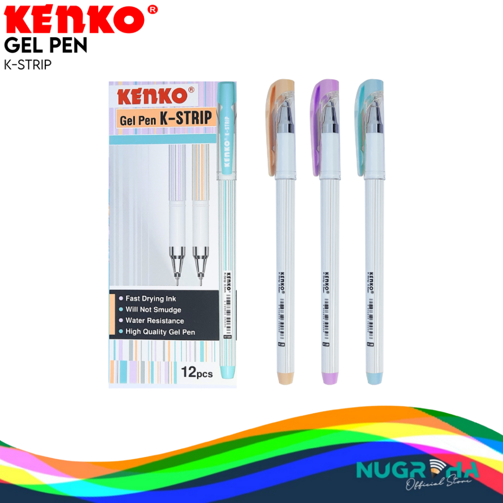 

Pulpen / Pena KENKO GEL PEN K-STRIP Black Tinta Hitam