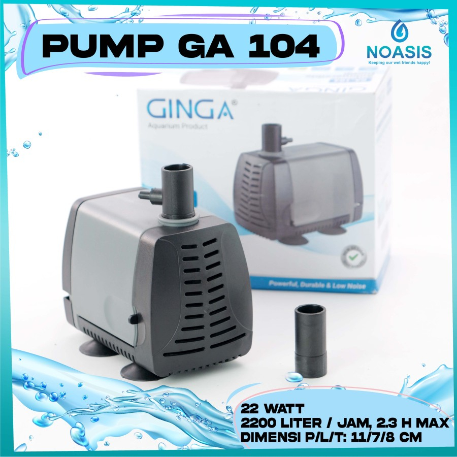 Pompa Aquarium Celup Water Pump Kolam Ikan GINGA GA 104 LOW WATT