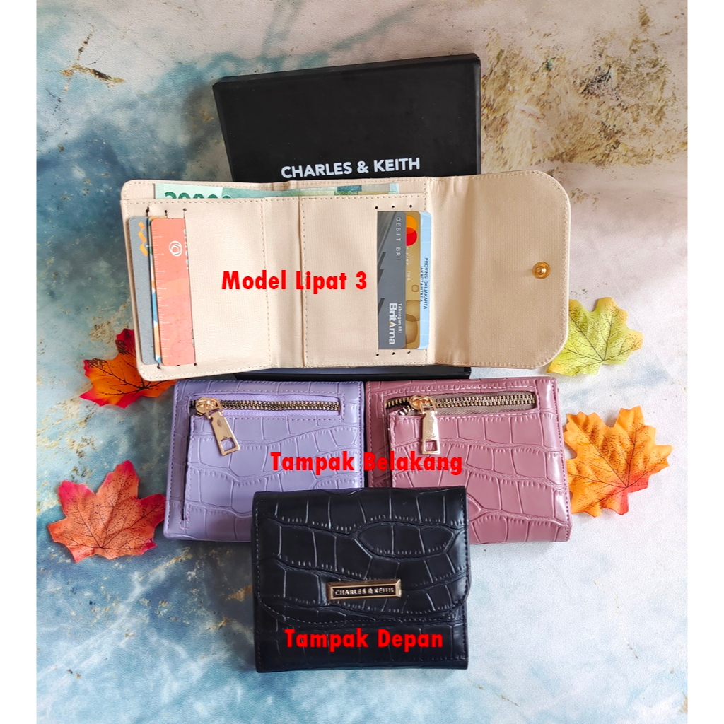 DOMPET MINI CK-ARTU KOIN CROCO LIPAT 3 / WALLET CROCO MINI MAGNET ADA BOx