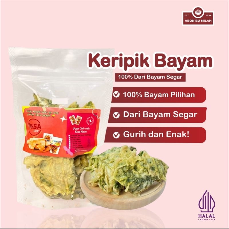 

Vinsa crisp Keripik sayur bayam crispy by Bu Milah