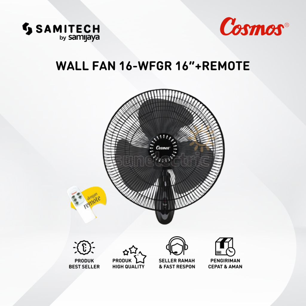 KIPAS ANGIN DINDING - WALL FAN COSMOS 16-WFGR 16WFGR 16 WFGR 16" REMOTE BERGARANSI