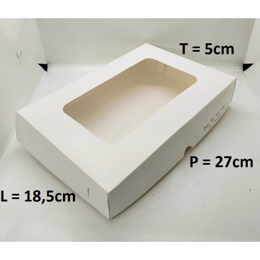 

10 pcs DONUT BOX PUTIH MIKA 27X18,5X5 CM IVORY LAMINASI 365 GSM