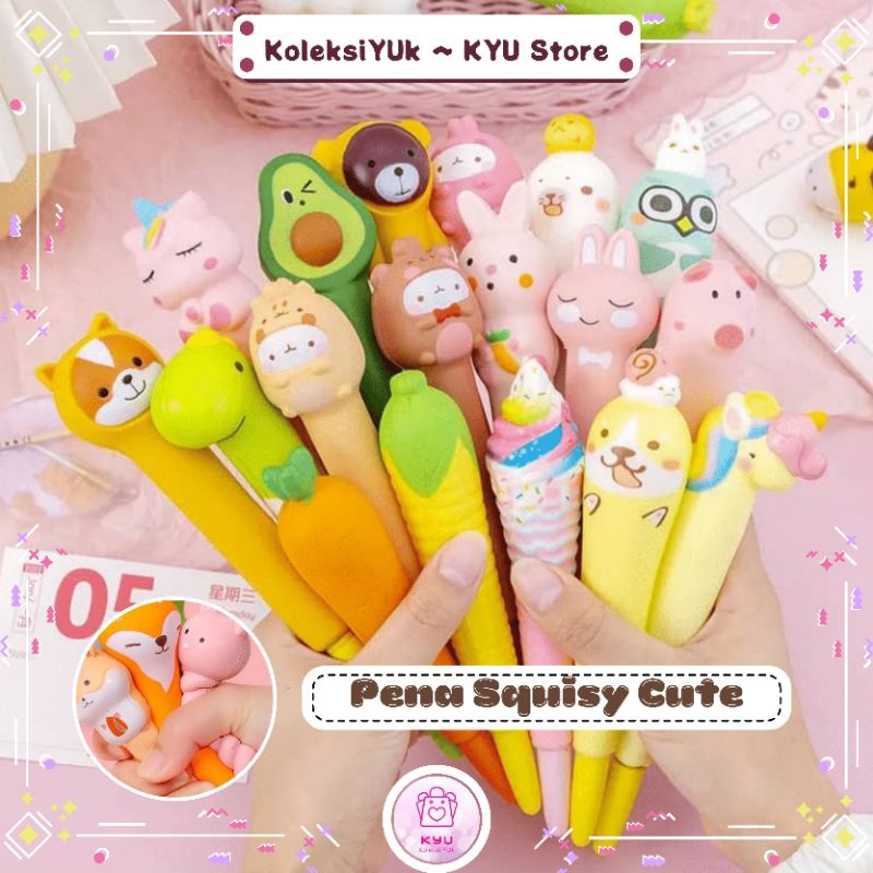 

[KYU A] PULPEN PEN SQUISHY PENA GEL SQUISHY KARAKTER CUTE