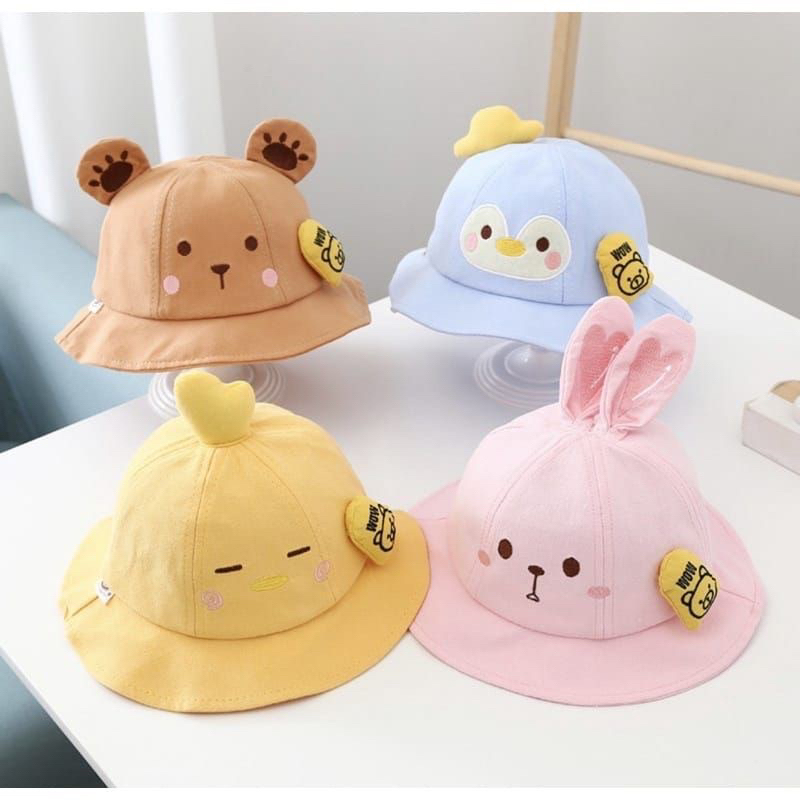 TOP 0474 - TOPI IMPORT BUKET ANAK 1-3 TAHUN ANIMAL MIX WOW
