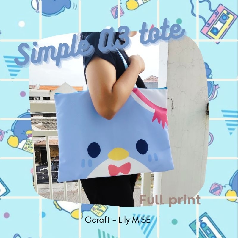 simple a3 tote full print - tas cangklong a3 - tas buku gambar a3