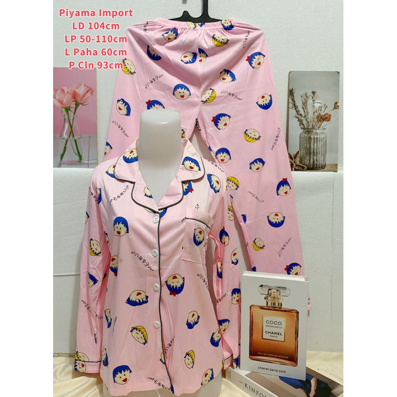 PIYAMA IMPORT WANITA SATIN PP / PIYAMA PP SATIN IMPORT / BAJU TIDUR PP SATIN IMPORT