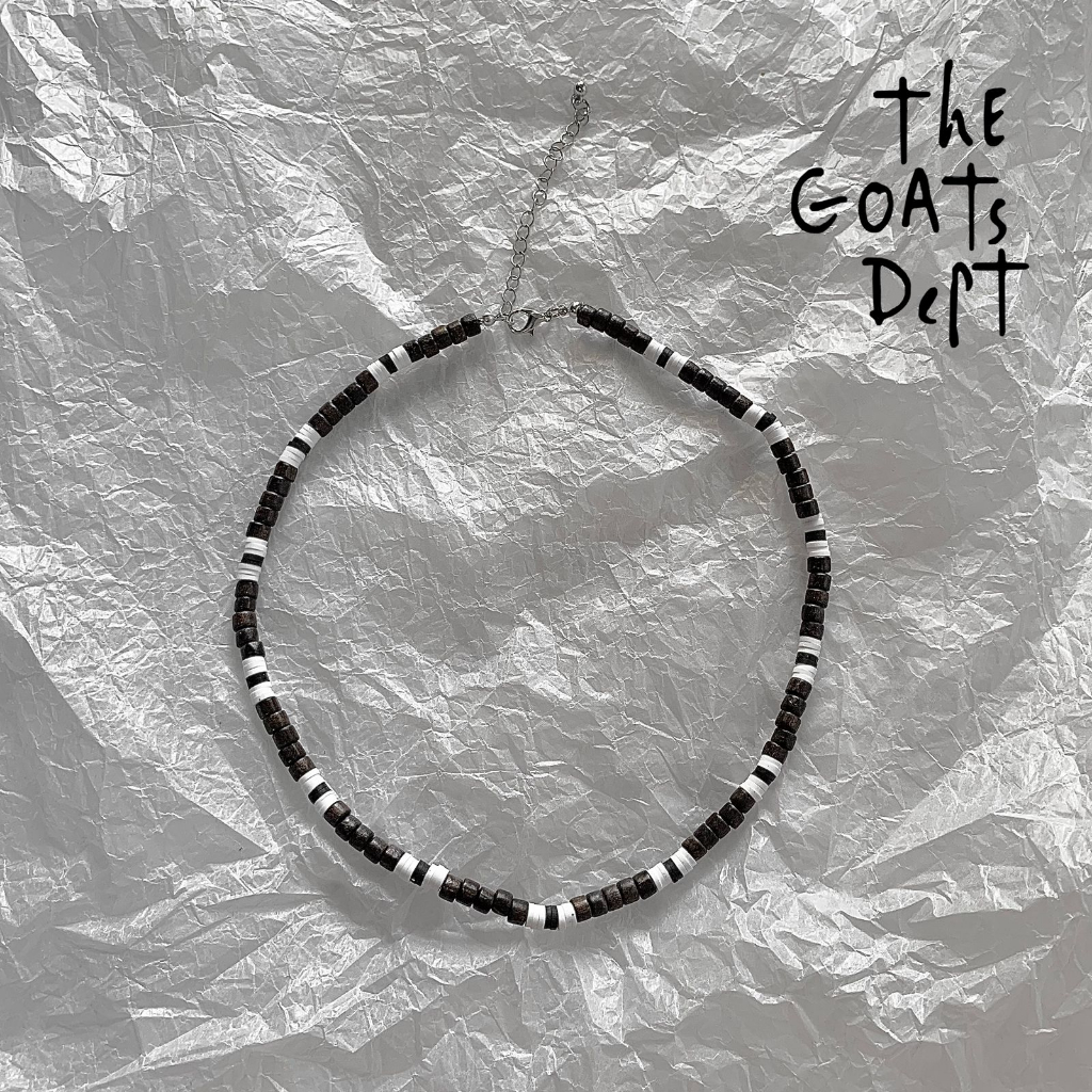 The Goats Dept - Dikta's Wood Necklace Original  / tgd848 kalung material kayu belang putih cokelar 