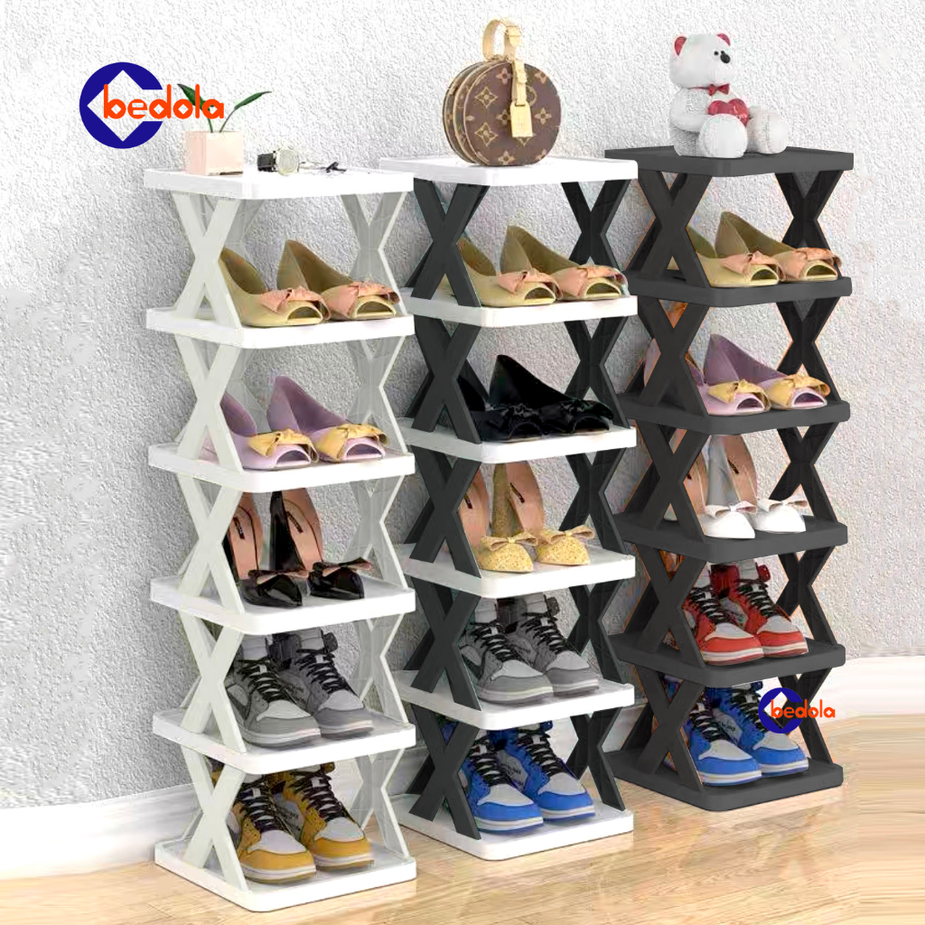 Rak sepatu X tempat rak sepatu susun rak sendal tempat sendal rak serbaguna plastic