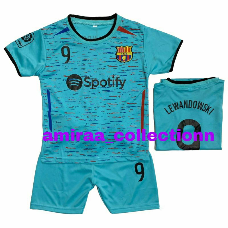 SETELAN BAJU BOLA BARCA  TOSKA ANAK TERBARU  / SET BAJU BOLA ANAK LAKI LAKI TERMURAH