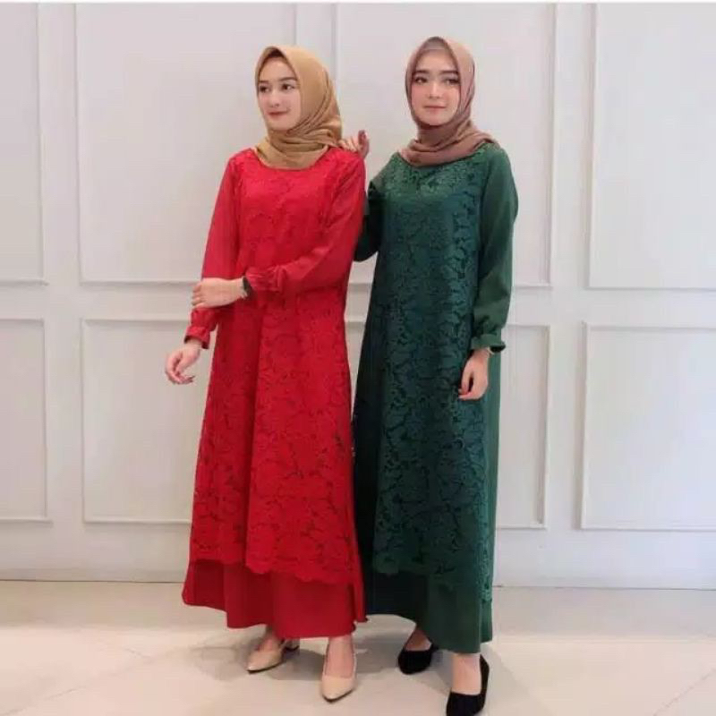 Gamis Brukat/Gamis Brokat/Alma Maxy Dress/Gamis Kondangan/ Prita Maxy Dress/Gamis Maxy Brukat