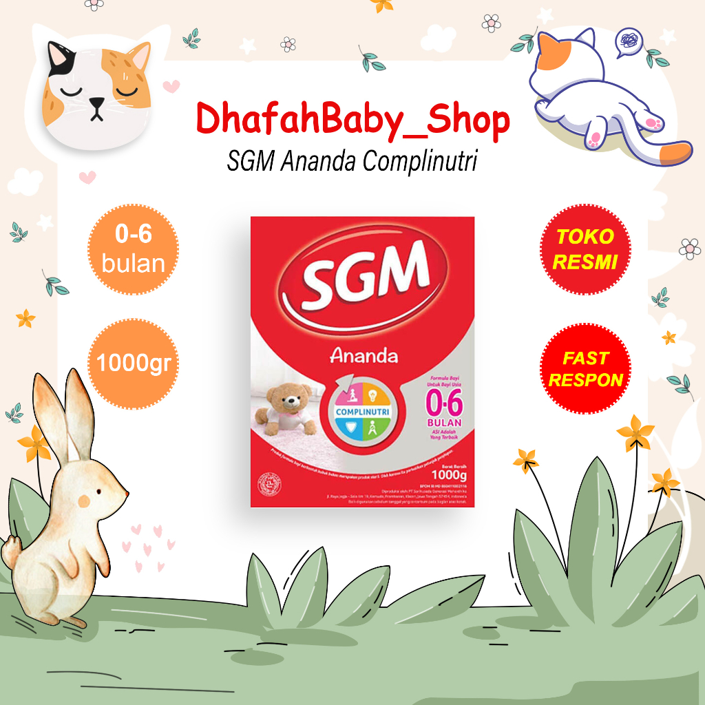 SGM Ananda Complinutri 0-6 Bulan / Susu Formula Bayi SGM Ananda 6-12 Bulan 1000gram