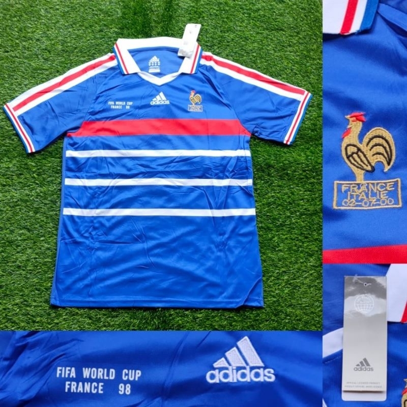 jersey bola gradeori Peranciss,s retro world cup 1998 home