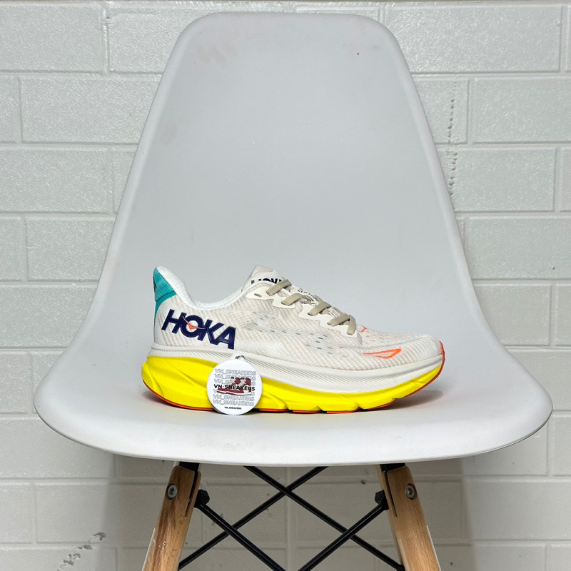Sepatu Hoka One One Clifton 9 Eggnog Yellow