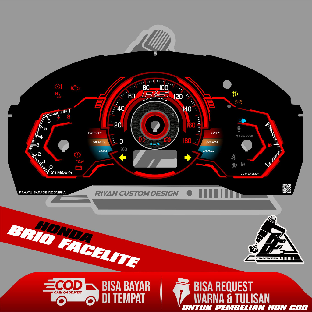 papan speedometer custom brio facelite panel spido meter custom brio facelite