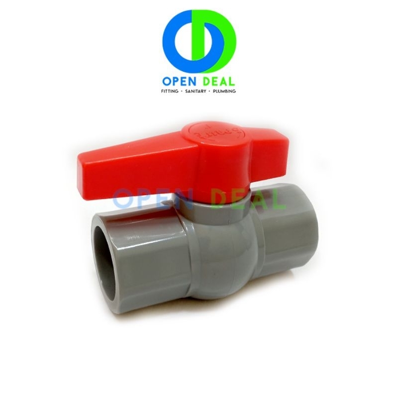 Stop Kran PVC 1" PASS / Ball Valve pvc 1 in inch Polos (Tanpa Drat) / Kran