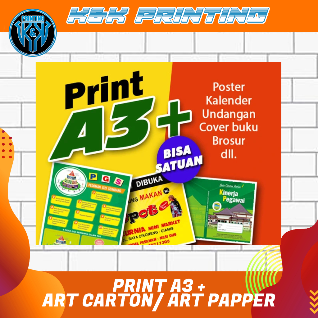 

PRINT / CETAK DIGITAL | BAHAN ART CARTON 190-260 gr | Uk A3+