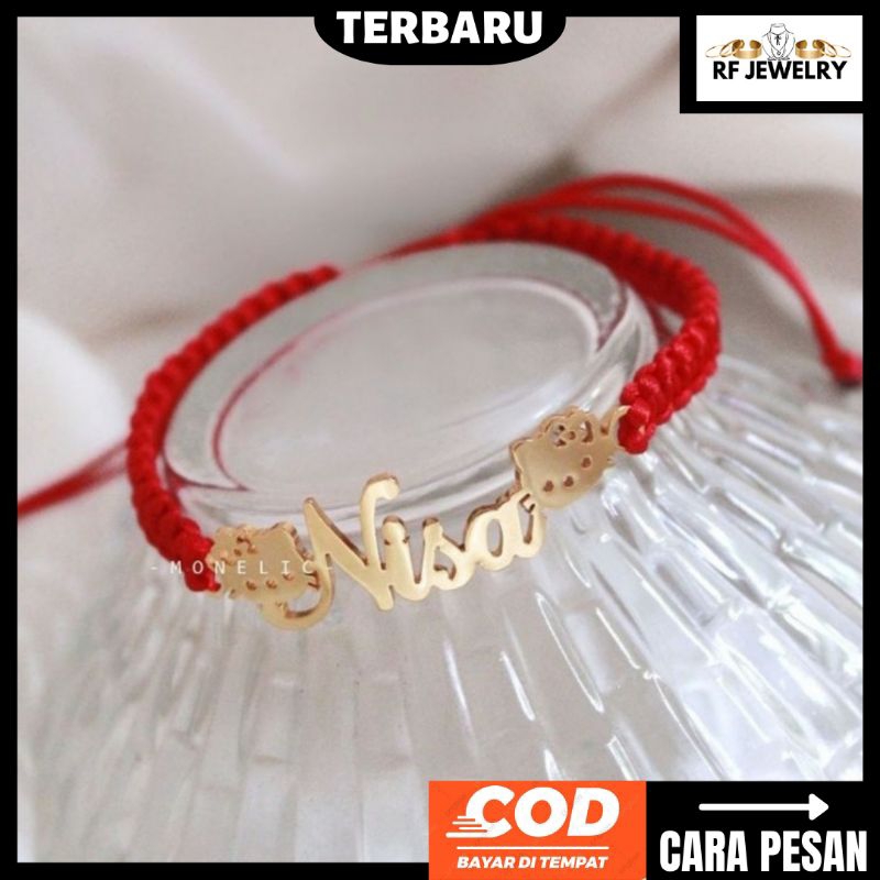 Gelang Nama Custom Gelang tali Lapis emas gelang custom gelang titanium